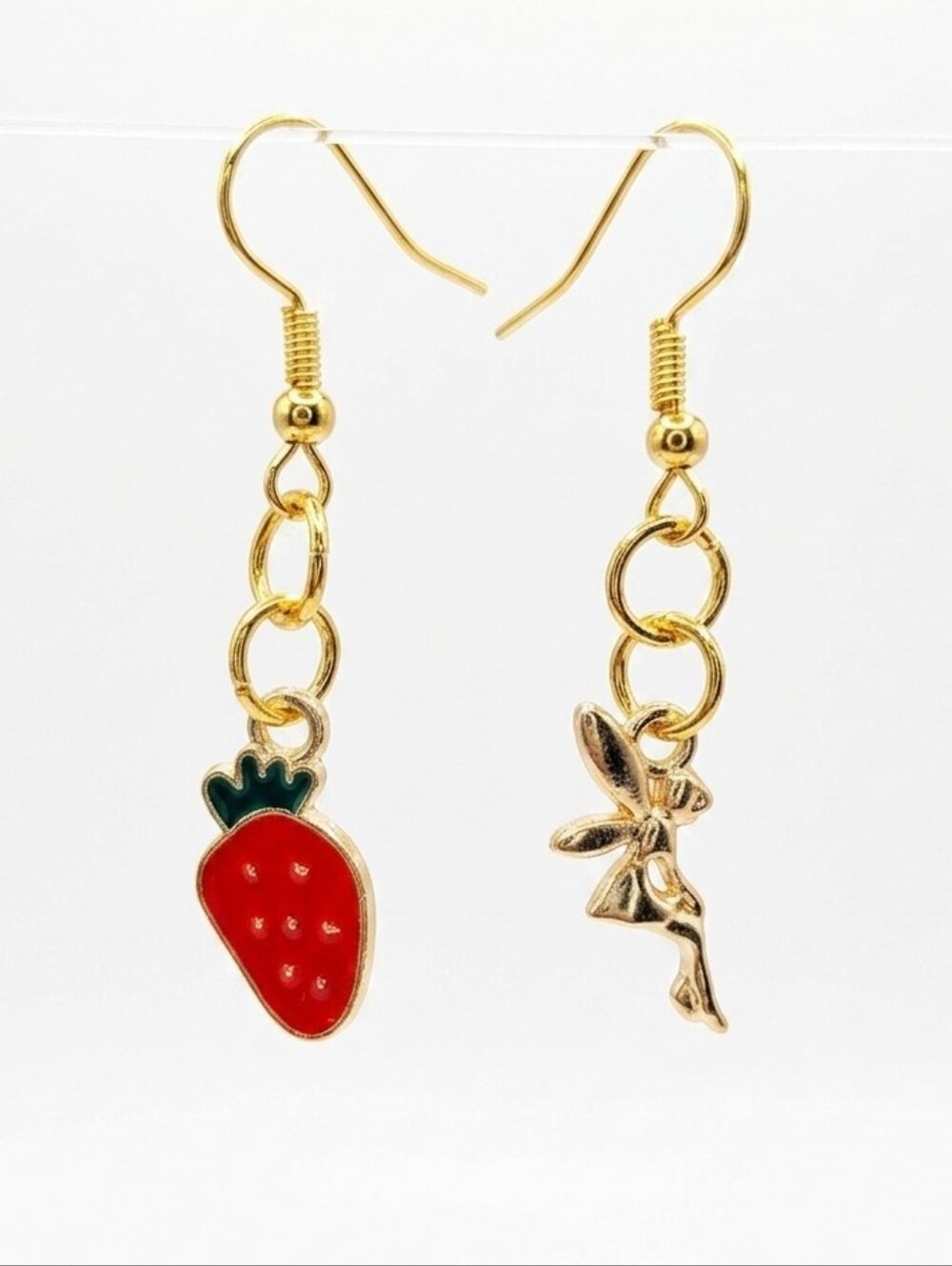 Fruity Dangle Earrings - Gold Tone, Summer - Picture 2 of 6